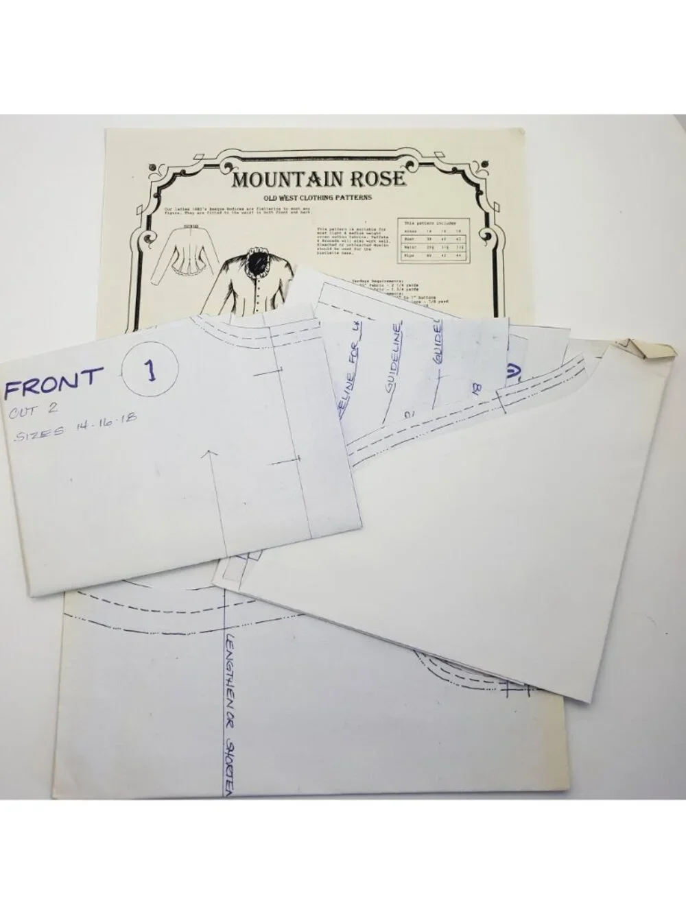 Mountain Rose Sarah Old West Clothing Patterns Sizes 14 16 18 Paper Vintage